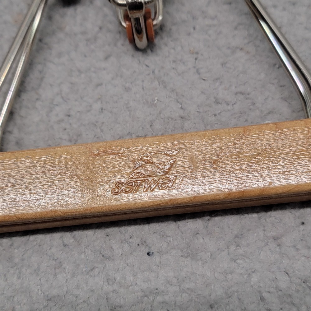 Vintage Setwell Wood Pants Hanger Clamp Lot Of 5 Skirt Brown Metal Non Slip - Picture 6 of 12